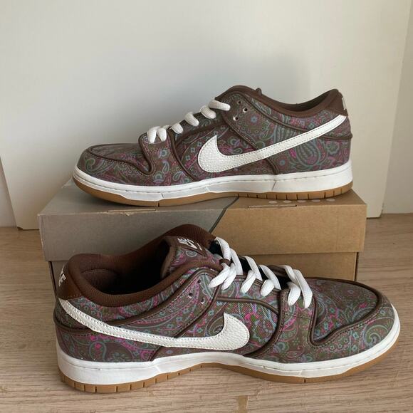 RARE Nike SB Dunk Low Pro Paisley Brown Men Sneakers - Size 11.5